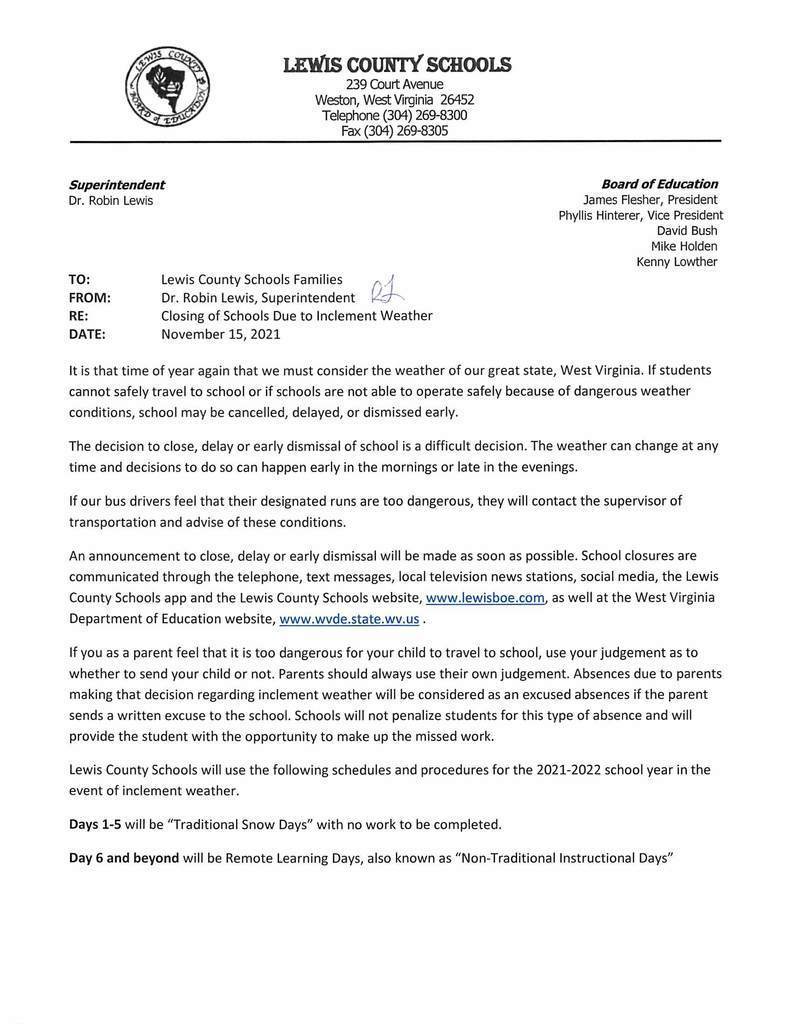 Inclement Weather Info